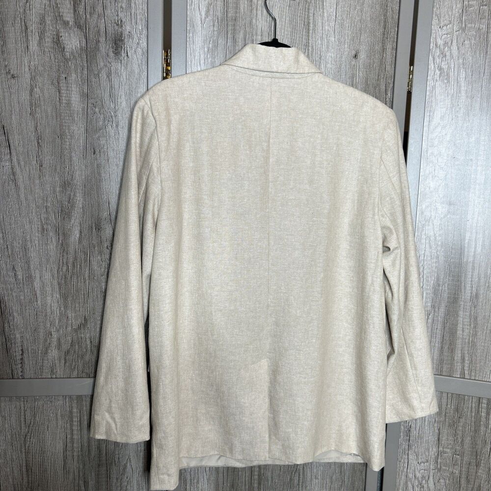 Old Navy Blazer Size M Linen and Rayon Blend Oversized Beige Color NEW - Picture 8 of 8
